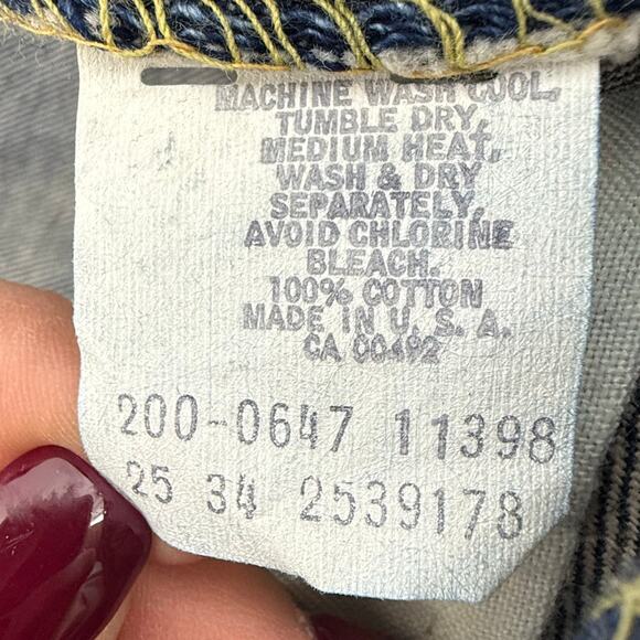 Vintage 1970s Lee Deadstock Womens Jeans Dark Wash Straight Leg High Waist 25x35 - Picture 8 of 10